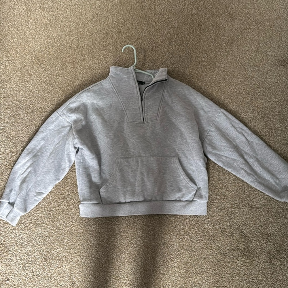 Gray Women's Quarter-Zip Sweatshirt